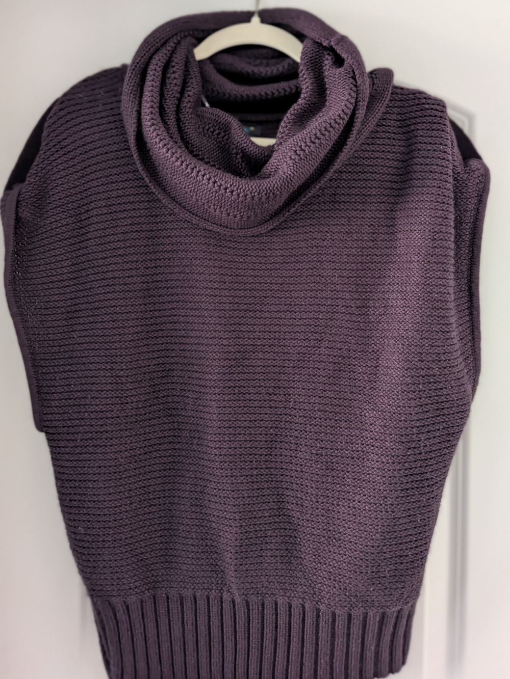 Dex Women's Oversized Plum Purple Plush Cowl Neck Knit Sweater For Fall